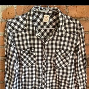 Checkered flannel top
